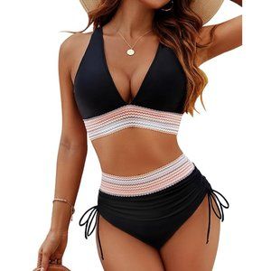 Blooming Jelly two piece Women High Waisted Bikini Sets Tummy Control Swimsuits